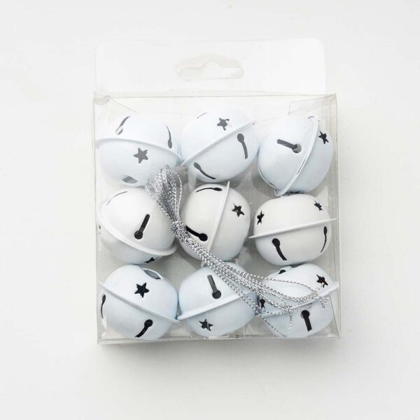 Set x9 cascabeles blancos